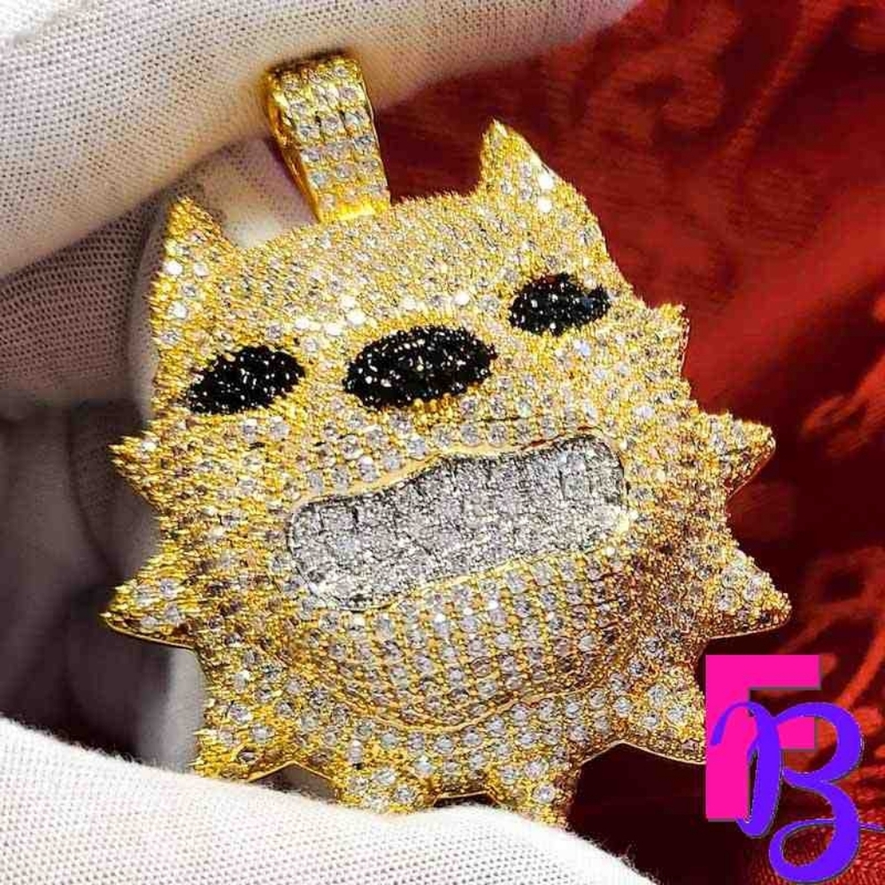 Large Iced 18k Pitbull Pendant
